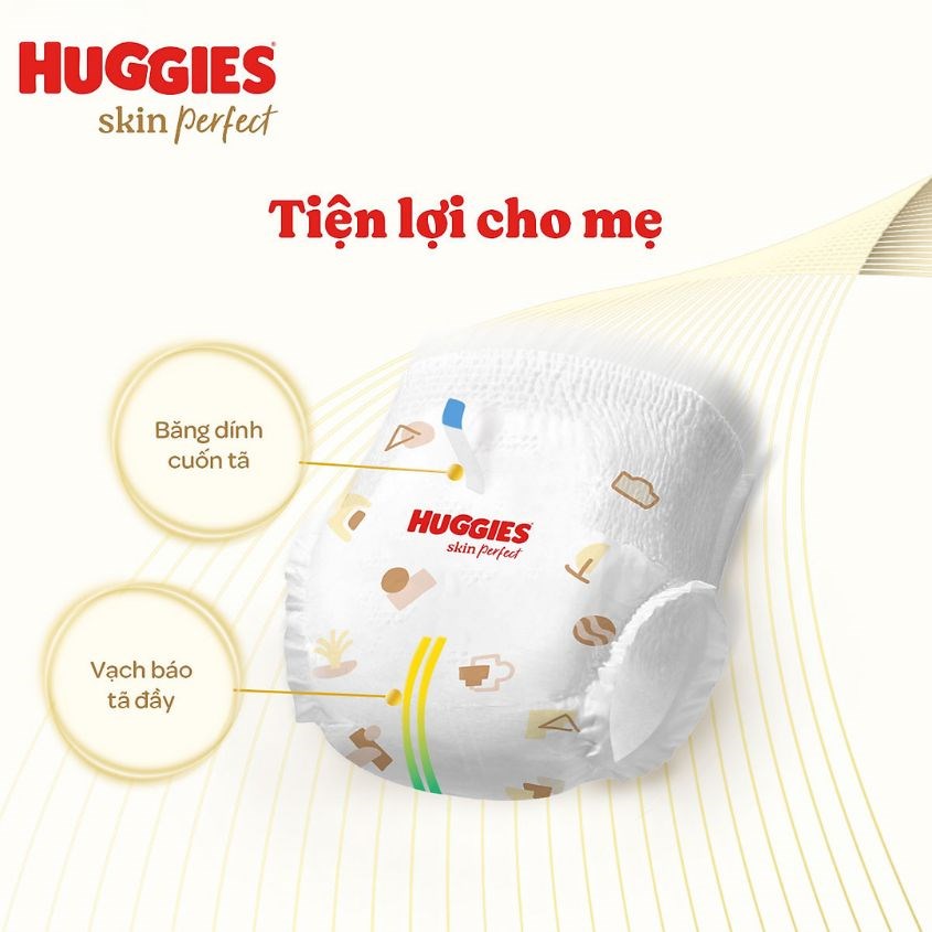 mặc bỉm Huggies Skin Perfect siêu dễ