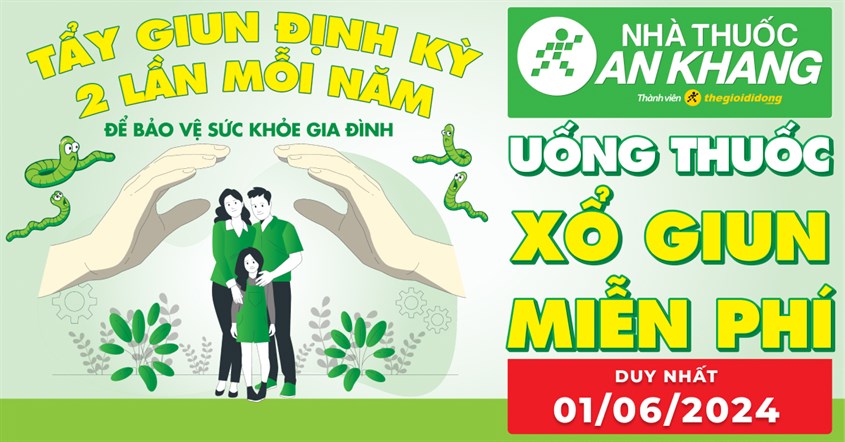Hưởng ứng ngày hội tẩy giun cộng đồng 6116, nhà thuốc An Khang phát miễn phí thuốc xổ giun