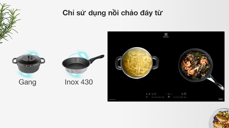 Lưu ý chỉ chọn loại nồi, chảo sử dụng cho bếp từ