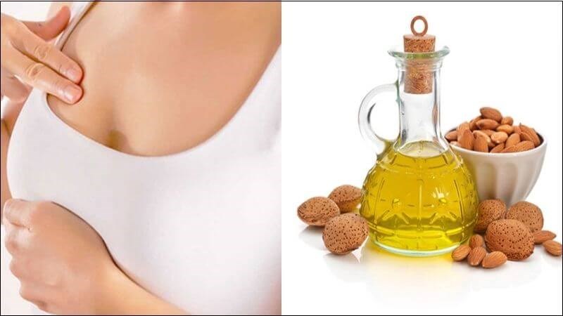 Xoa bóp ngực bằng dầu hạnh nhân có thể giúp ngăn ngừa rạn da