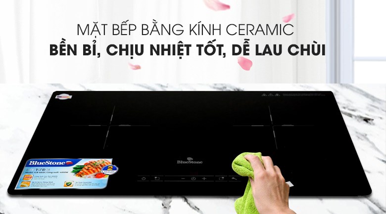 Mặt kính chịu nhiệt tốt, dễ lau chùi