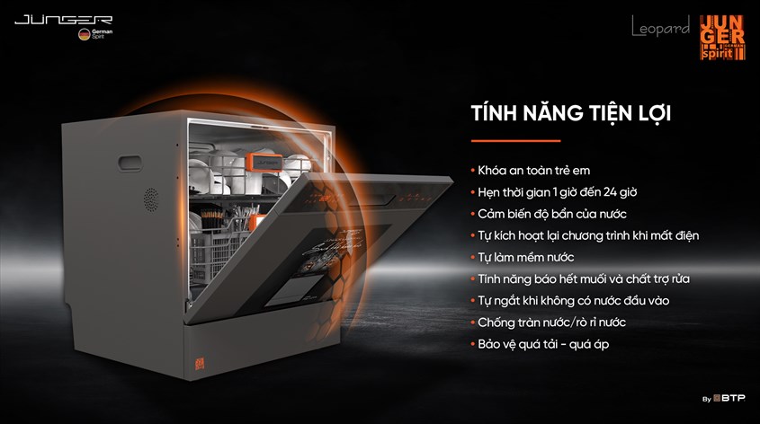 Tính năng tiện ích của máy rửa chén Junger