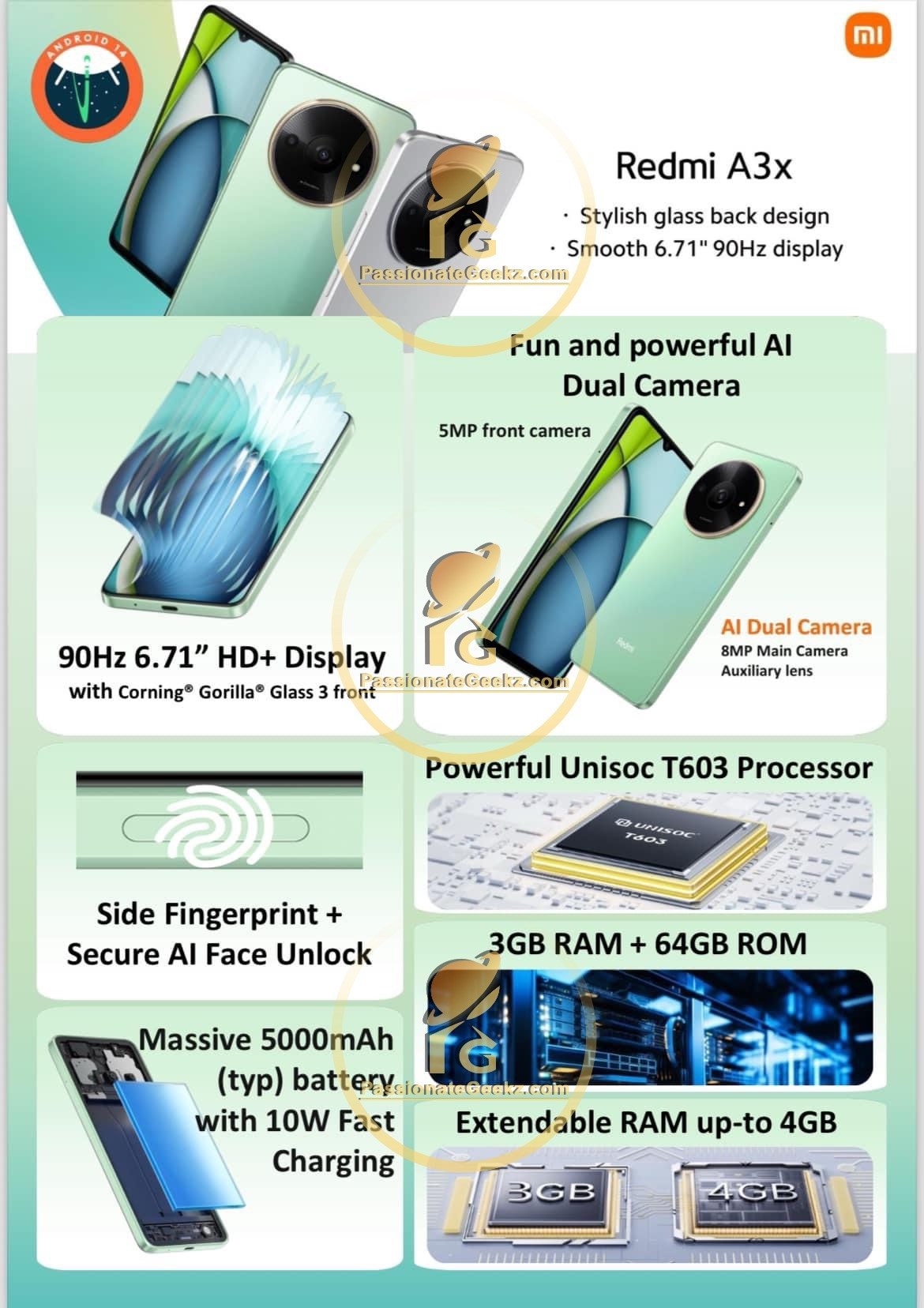 Thông số Redmi A3x Thông số Redmi A3x