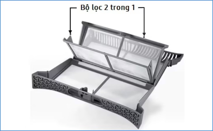 Mở bộ lọc bên ngoài và tháo bộ lọc bên trong ra. Vệ sinh sạch các cặn bụi ở cả hai bộ lọc