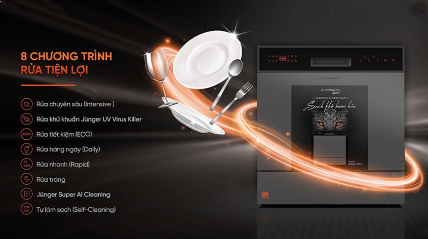 Junger Leopard DWJ-103 tích hợp 8 chương trình rửa