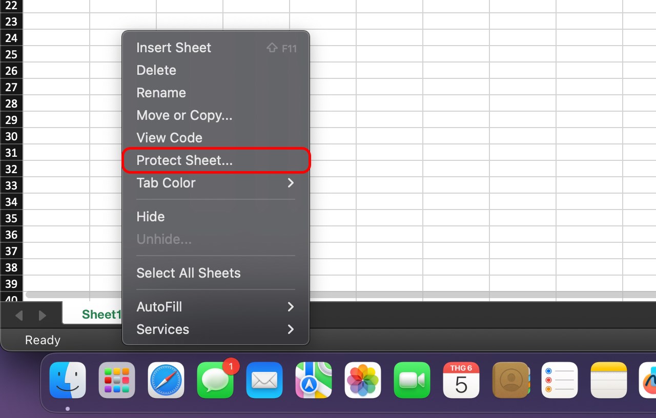 Cách khóa Sheet trong Excel