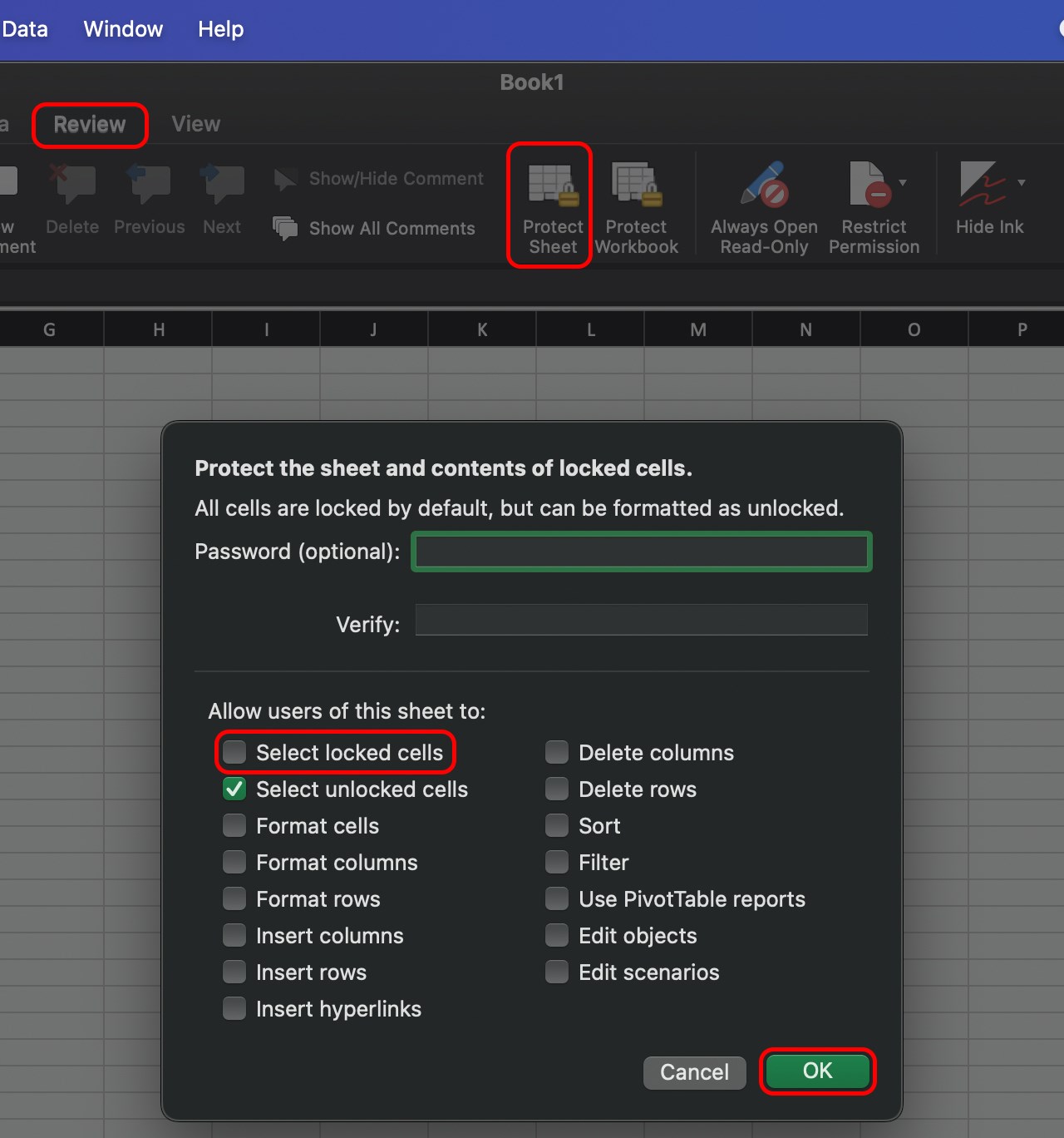 Cách khóa Sheet trong Excel