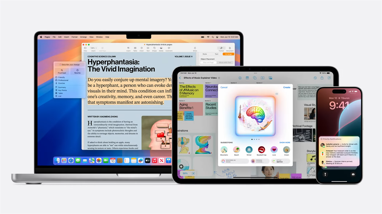 iPad, MacBook và iPhone