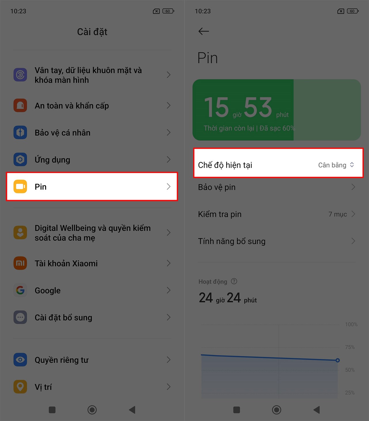 Cách bật tiết kiệm pin trên Redmi 13