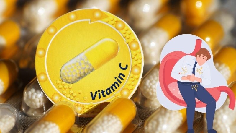 Vitamin C chủ yếu gây ra các tác dụng phụ trên đường tiêu hóa như buồn nôn, đau bụng và tiêu chảy