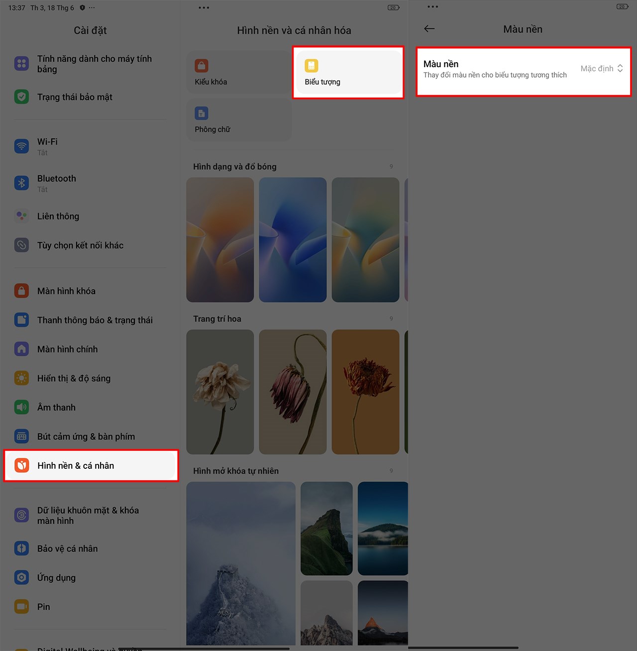 Cách chỉnh màu ứng dụng trên Redmi Pad Pro