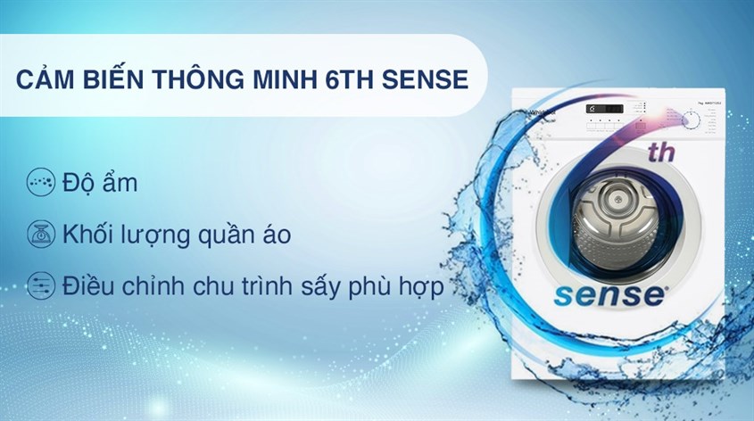 Công nghệ sấy 6th Sense có trên máy sấy thông hơi Whirlpool 7 kg AWD712S2