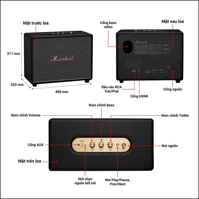Loa Marshall Woburn III có nhiều ưu điểm