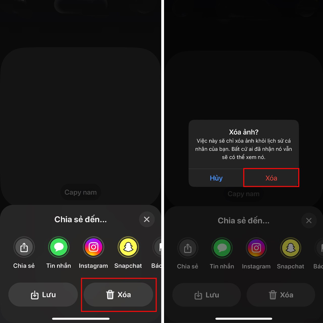 Cách xoá ảnh trên Locket