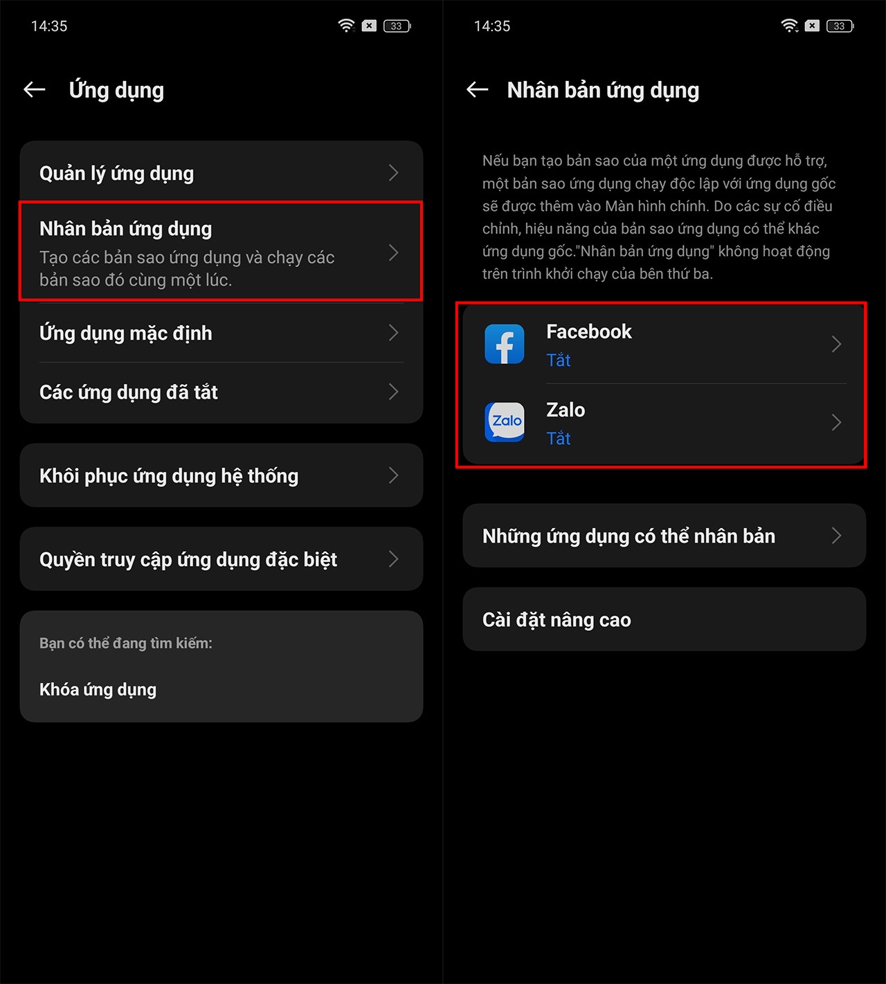 Cách nhân bản ứng dụng trên OPPO Reno12 F