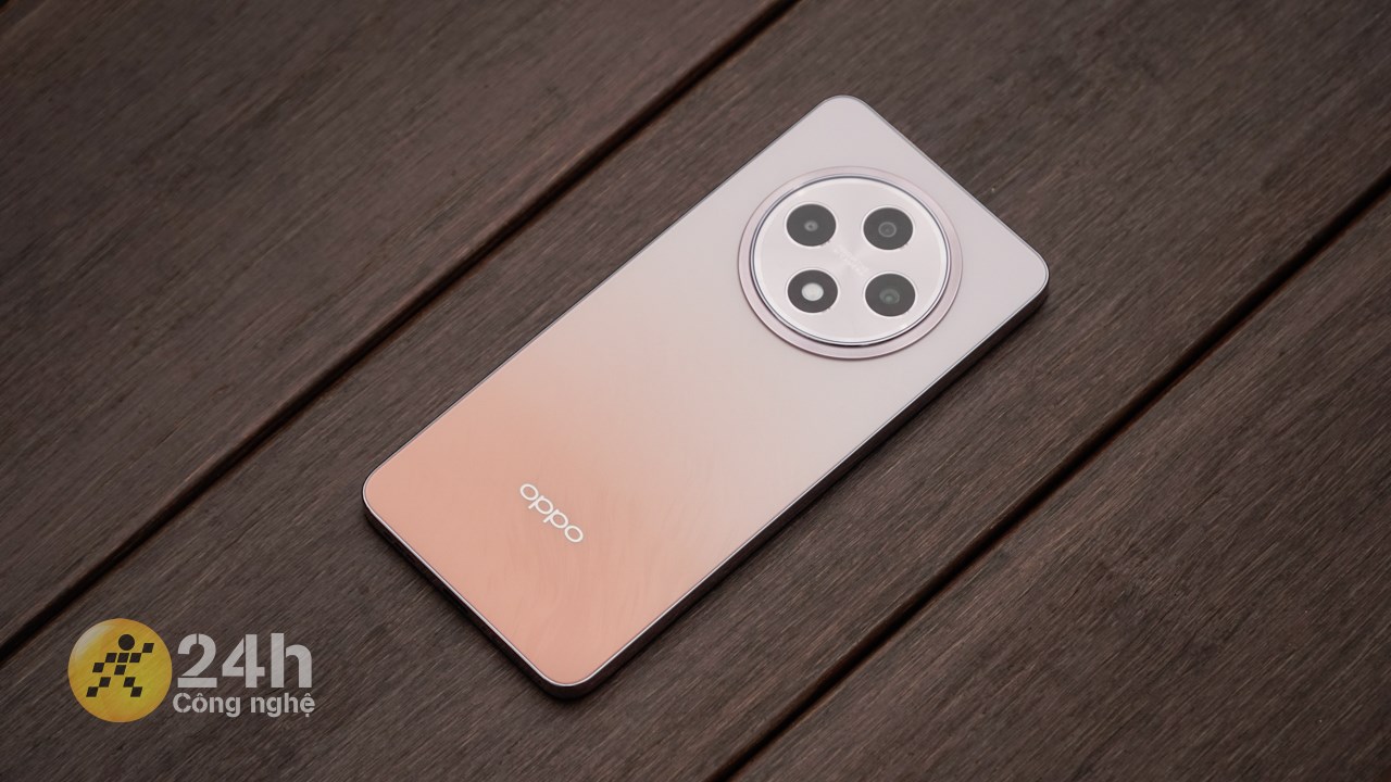 Mặt lưng OPPO Reno12 F được thiết kế rất đẹp mắt.