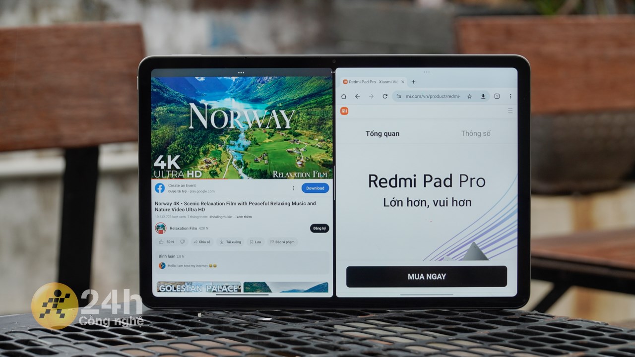 Redmi Pad Pro có thể đa nhiệm mượt mà 2 - 3 ứng dụng một lúc. Redmi Pad Pro có thể đa nhiệm mượt mà 2 - 3 ứng dụng một lúc.