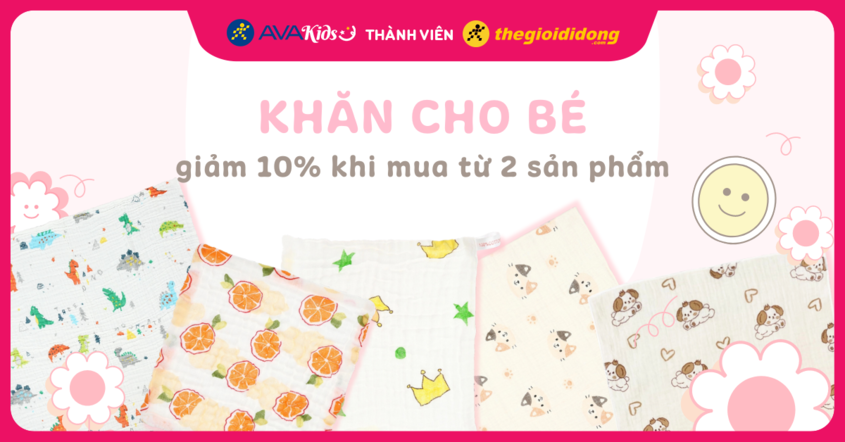 khăn cho bé giảm giá hấp dẫn