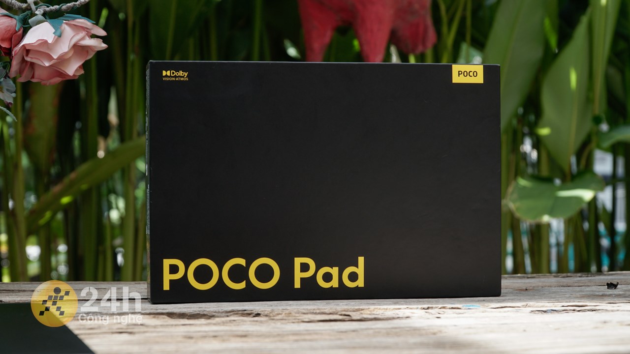Hộp đựng POCO Pad được thiết kế với tông màu đen - vàng đặc trưng của hãng POCO.