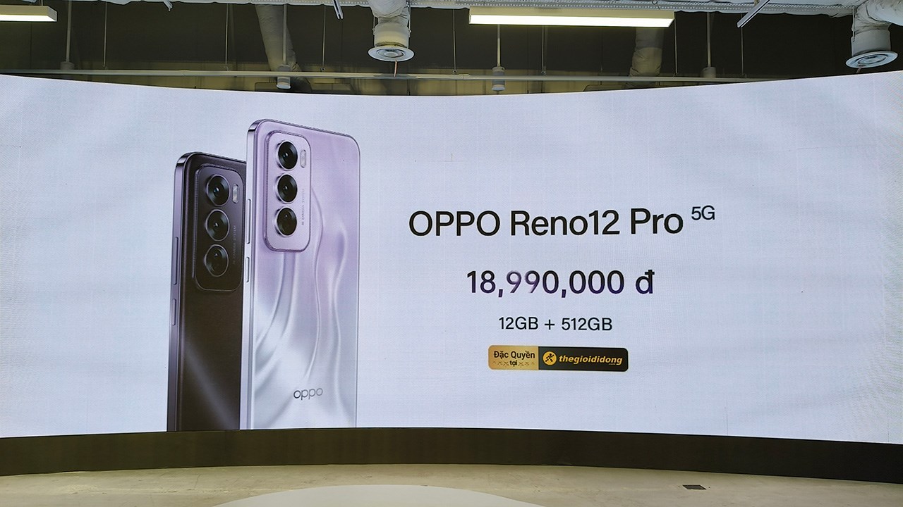 Giá bán chính thức của OPPO Reno12 Pro Giá bán chính thức của OPPO Reno12 Pro