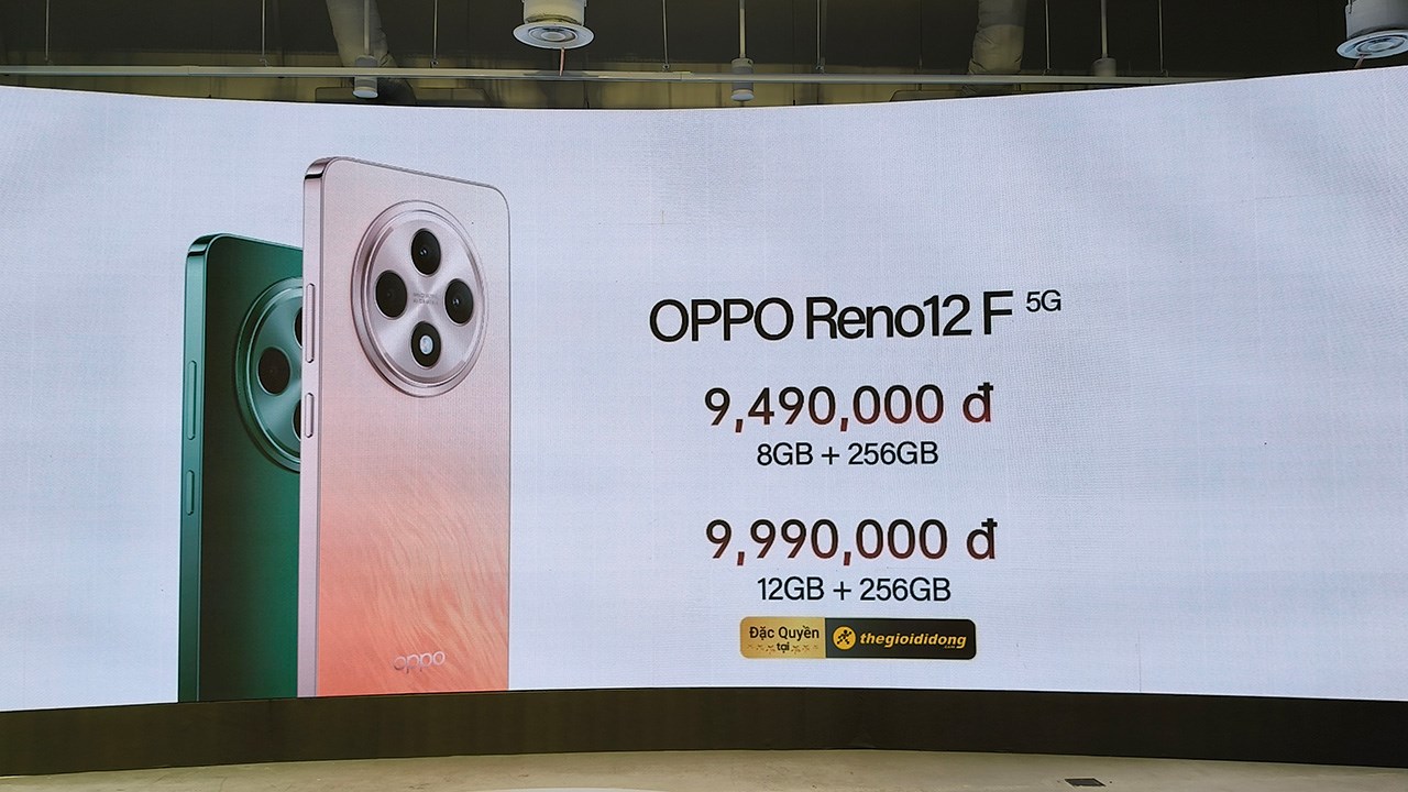 Giá bán chính thức của OPPO Reno12 F Giá bán chính thức của OPPO Reno12 F