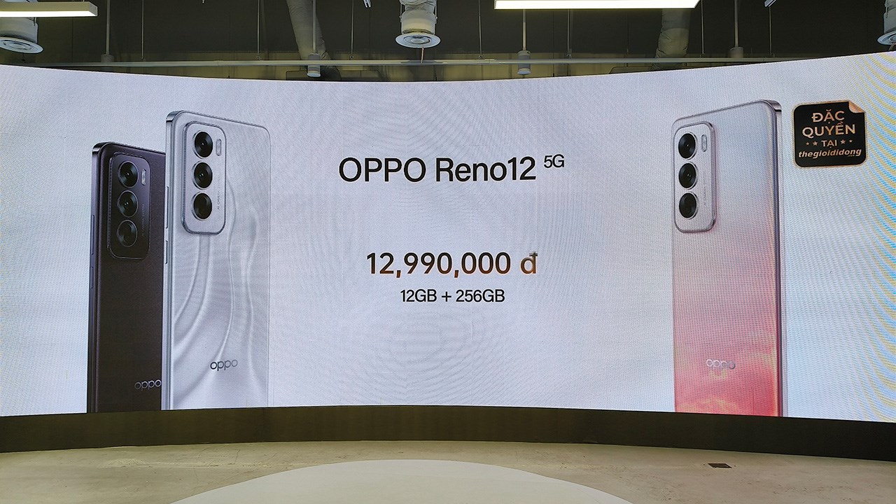 Giá bán chính thức của OPPO Reno12 Giá bán chính thức của OPPO Reno12