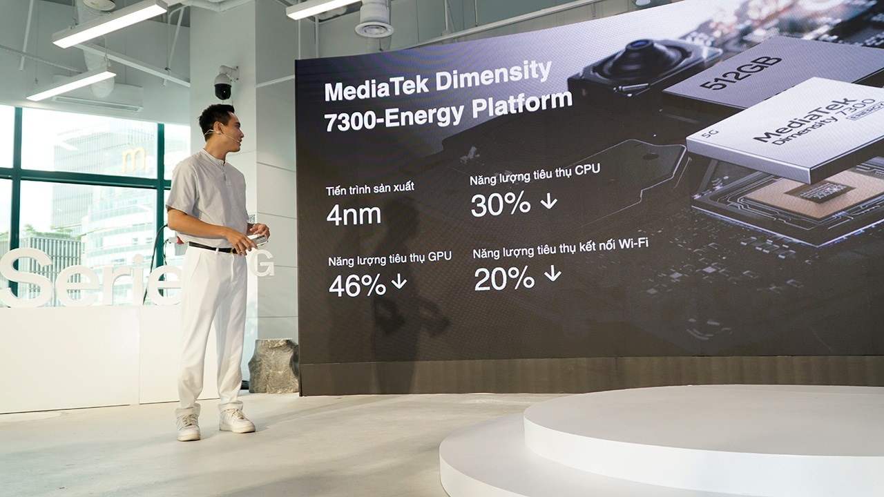 Hiệu năng mạnh mẽ đến từ vi xử lý Dimensity 7300 Energy Hiệu năng mạnh mẽ đến từ vi xử lý Dimensity 7300 Energy