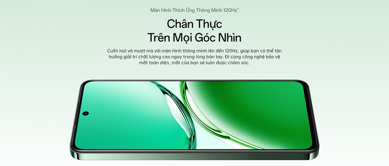 Màn hình AMOLED chân thực trên OPPO Reno12 F Màn hình AMOLED chân thực trên OPPO Reno12 F