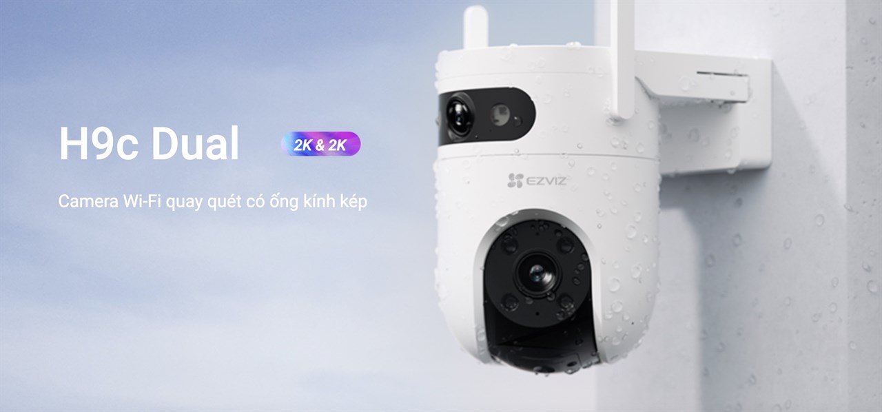 Mở bán Camera IP ngoài trời EZVIZ H9C Dual, góc nhìn 360 độ, 2 mắt camera nhân đôi an toàn