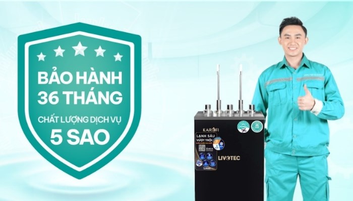 Livotec có thời gian bảo hành chính hãng lên đến 36 tháng 
