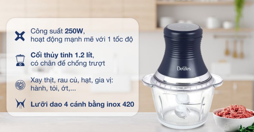 Hoặc trúng thưởng Máy xay thịt Delites LH101B.