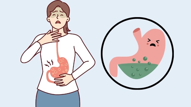 Trào ngược họng - thanh quản xảy ra khi dịch vị trào ngược lên họng, thanh quản