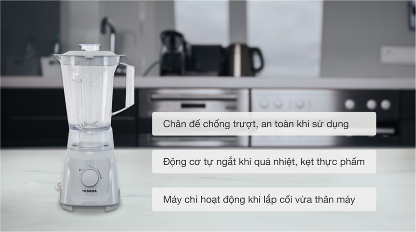 Máy xay sinh tố đa năng Toshiba MX-60T(H) có chân đế chống trượt, an toàn khi sử dụng Máy xay sinh tố đa năng Toshiba MX-60T(H) có chân đế chống trượt, an toàn khi sử dụng