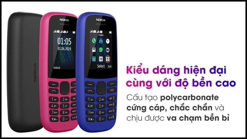 Điện thoại phổ thông của Nokia có chất liệu bền bỉ