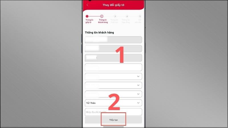 Kiểm tra lại thông tin cá nhân và chọn Tiếp tục