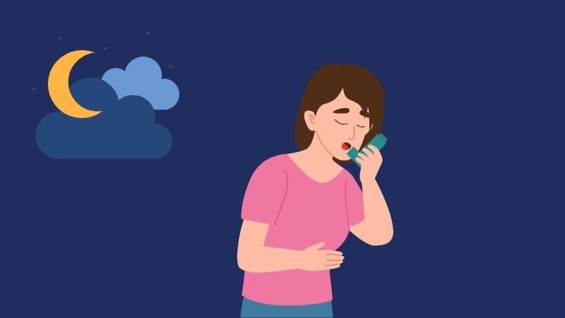 Cơn ho do hen suyễn thường trở nên nghiêm trọng hơn vào ban đêm
