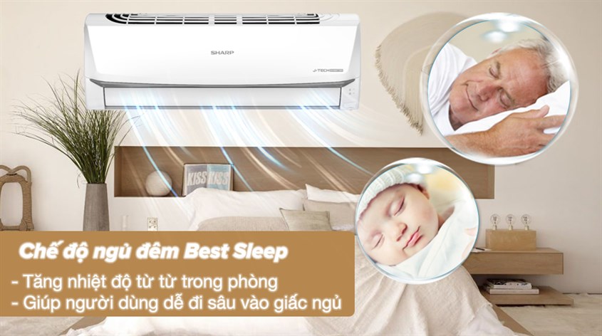 Chế độ Best Sleep trên máy lạnh Sharp Inverter 1.5 HP AH-X13ZEW