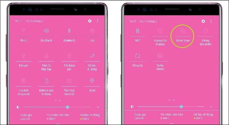 Tính năng kết nối và chia sẻ file phương tiện Smart View trên điện thoại Samsung với tivi cùng hãng Tính năng kết nối và chia sẻ file phương tiện Smart View trên điện thoại Samsung với tivi cùng hãng