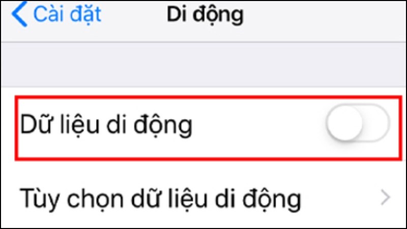 Tắt dữ liệu di động khi không cần thiết