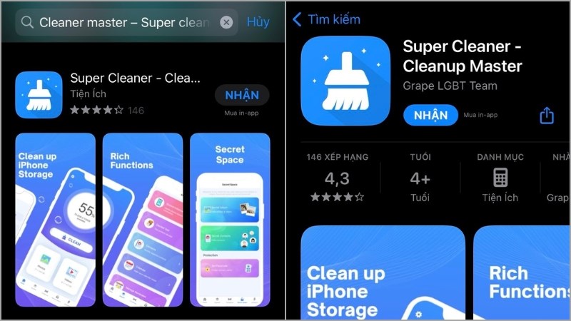 Cleaner master – Super cleaner giúp kiểm soát nhiệt độ của di động