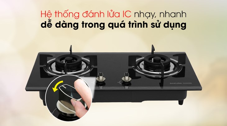 Bếp ga hồng ngoại sử dụng hệ thống đánh lửa IC an toàn, đánh lửa nhanh chóng và nhạy bén