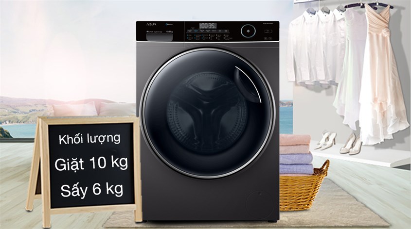 Máy giặt sấy Aqua Inverter giặt 10 kg - sấy 6 kg AQD-AH1000G.PS 