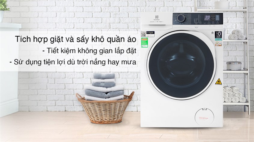 Máy giặt sấy Electrolux UltimateCare 500 Inverter giặt 9 kg - sấy 6 kg EWW9024P5WB
