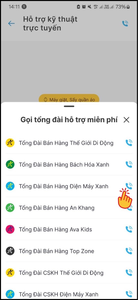 Chọn tổng đài bạn muốn gọi điện trực tiếp Chọn tổng đài bạn muốn gọi điện trực tiếp