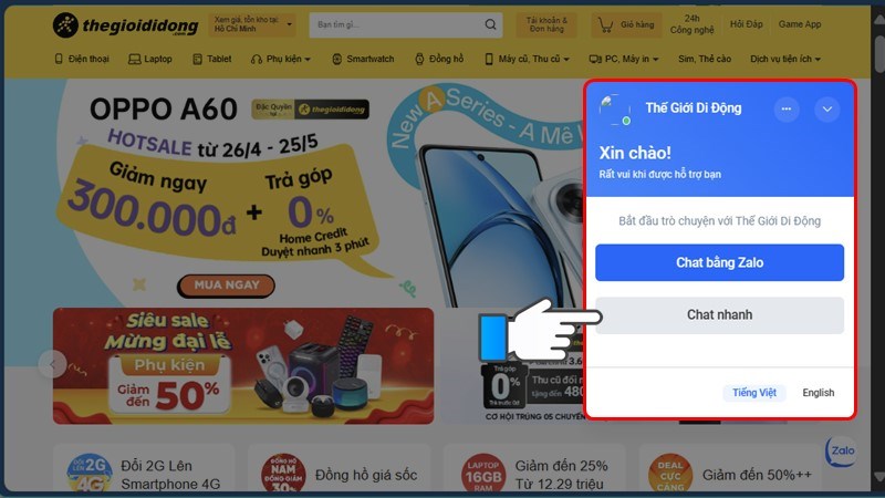 Chọn Chat nhanh Chọn Chat nhanh