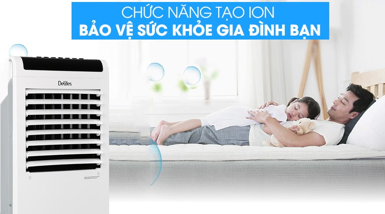 Chức năng tạo ion lọc không khí có trên quạt điều hòa Delites DEL-AC07CR