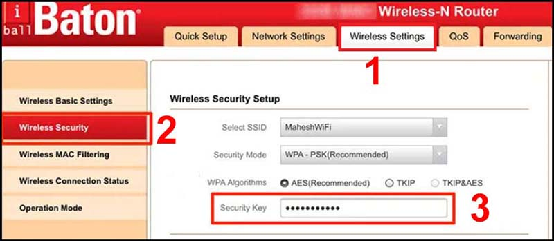 Mật khẩu Wifi sẽ hiện ở mục Security Key