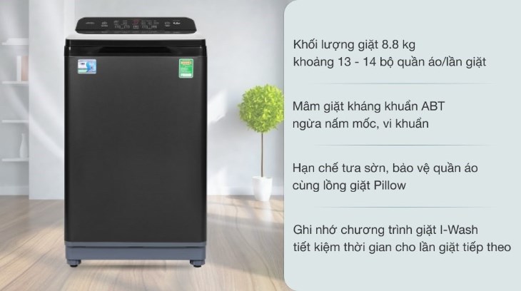 Máy giặt Aqua 8.8 KG AQW-FR88GT.BK có mức giá phải chăng phù hợp với đa số gia đình Việt