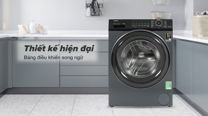 Máy giặt Aqua Inverter 8.5 kg AQD-A852J BK có thiết kế hiện đại, đẹp mắt