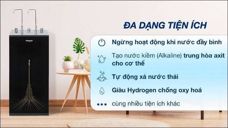 Máy lọc nước RO Hydrogen nóng nguội lạnh Kangaroo KG10A13 giàu Hydrogen mang lại hiệu quả tốt cho làn da, sức khoẻ